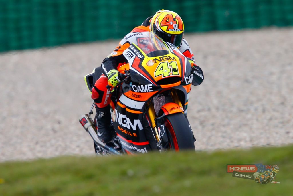 Espargaro (NGM Forward Racing) produced the fastest ever lap of the current Assen track (1'33.653) towards the end of FP2 on a soft rear tyre, the Spaniard beating Casey Stoner's 2012 lap record (1’33.713). Espargaro had also been second quickest in the morning session.