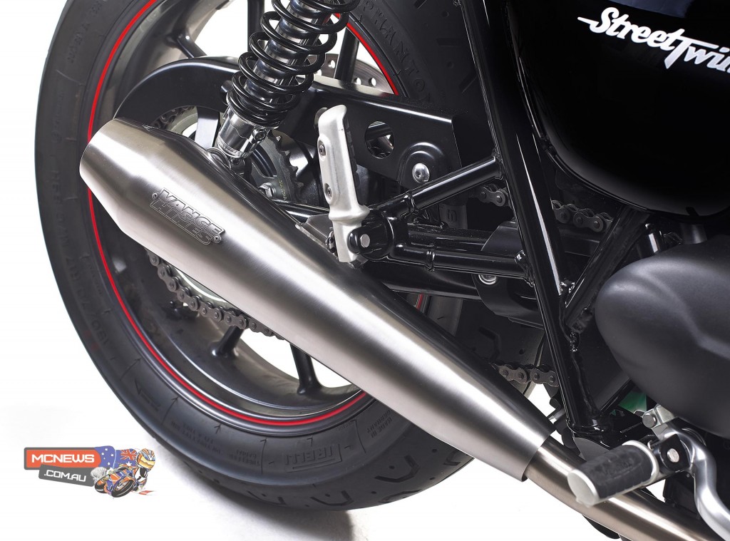 2016 Triumph Street Twin - Vance & slip on mufflers as featured in the 'Brat Tracker' and 'Urban' kits.