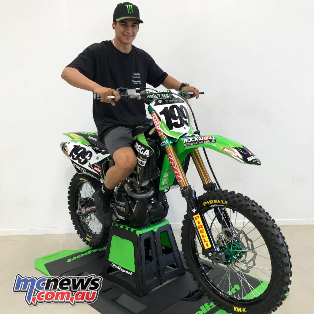 MEGA Bulk Fuels and Monster Energy affirm their support of the Australian Kawasaki factory motocross and supercross racing team. Nathan Crawford on his Kawasaki.