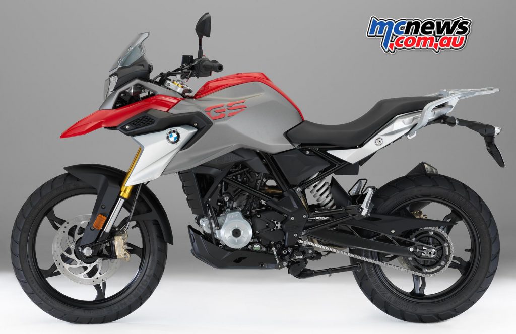 The BMW G 310 GS in Racing Red non-metallic