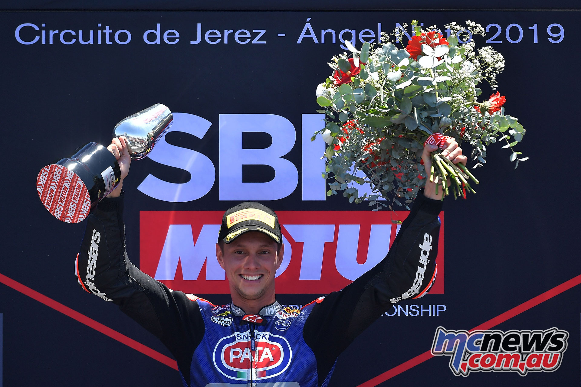 WSBK Rnd Jerez Sun Michael Van der Mark on the podium
