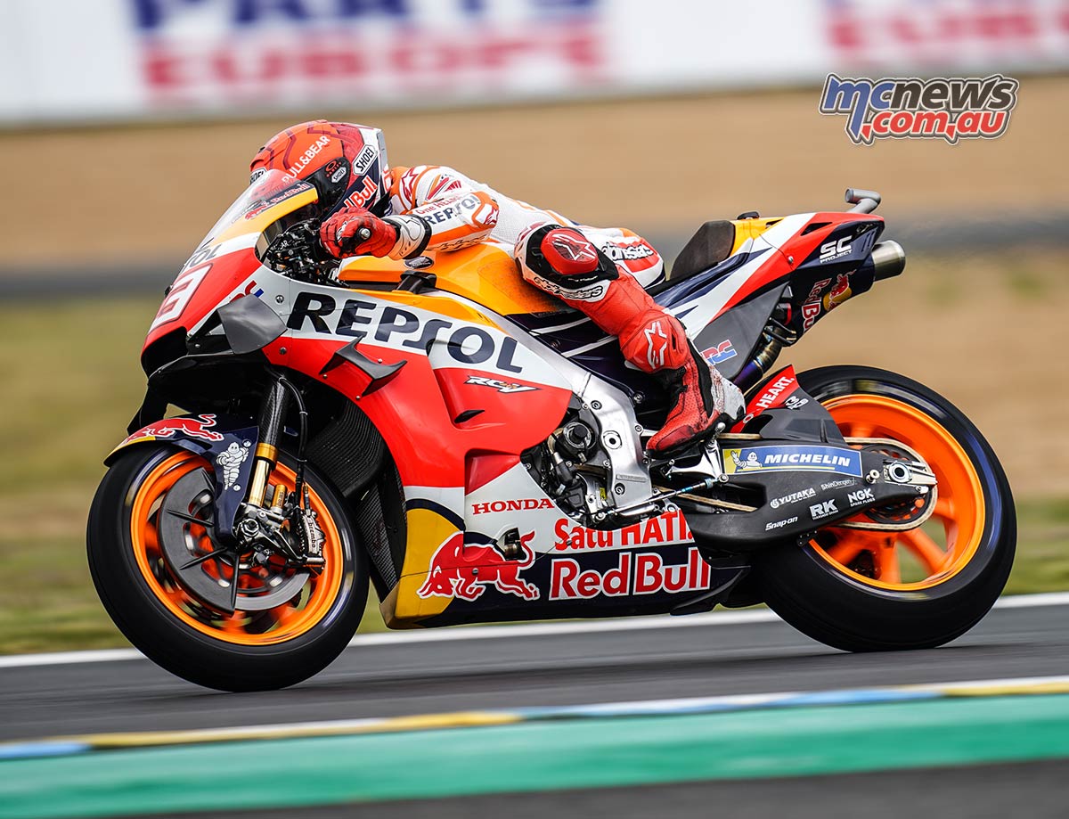 Repsol Honda's Marc Marquez leads the way in France