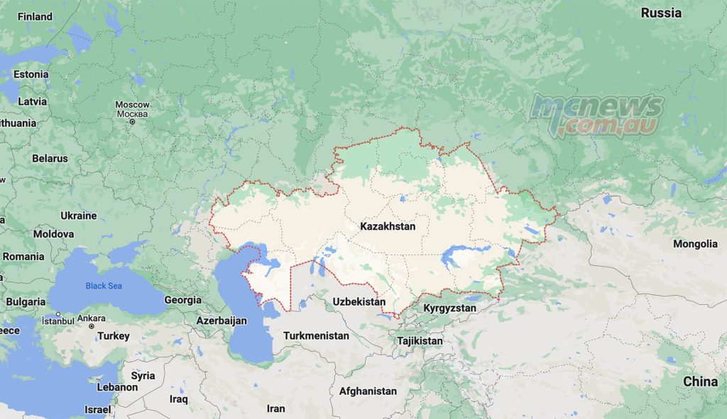 Kazakhstan shares borders with Russia, Uzbekistan, Turkmenistan, Kyrgyzstan and China