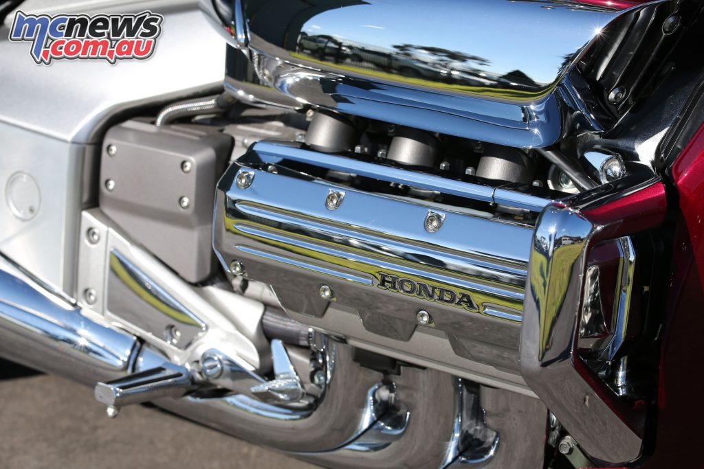 The engine is essentially a rebadged Honda Gold Wing six-cylinder engine.