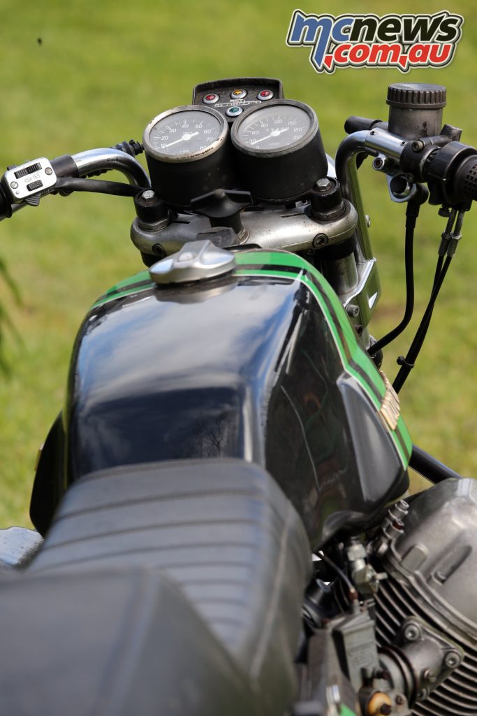 The instruments and adjustable handlebars were also from the earlier V7 Sport