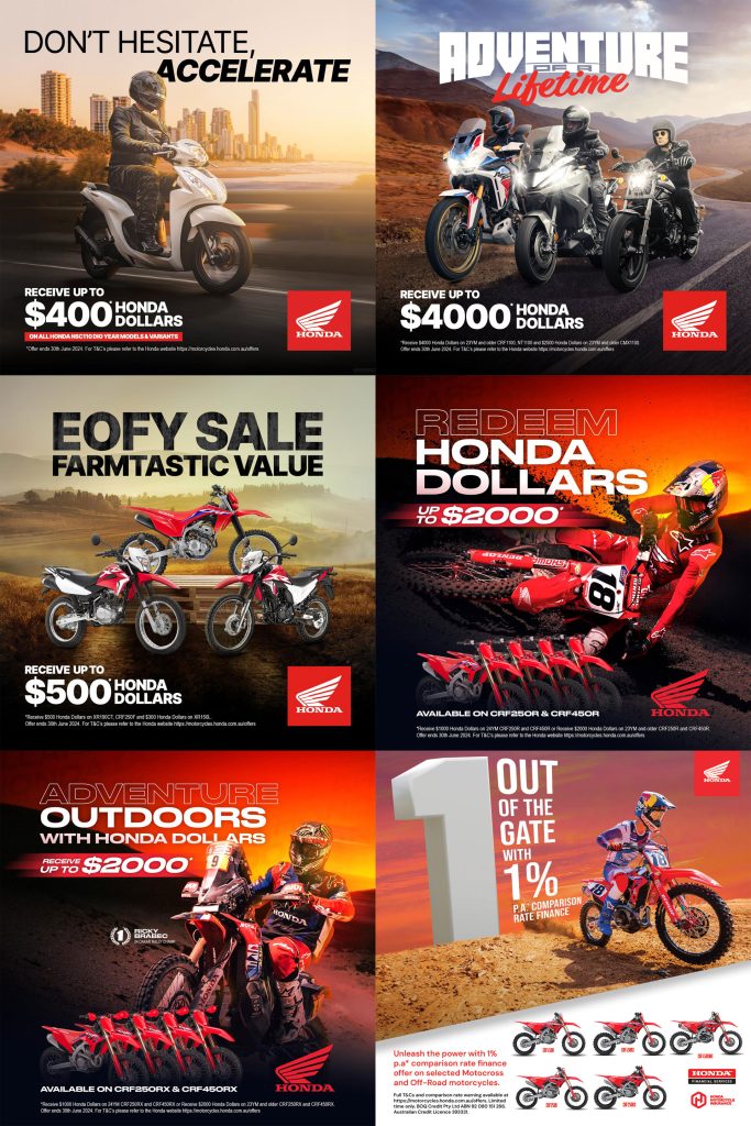 There's heaps of deals currently available with Honda Motorcycles Australia