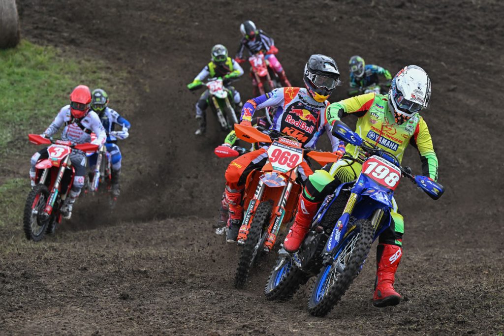 As the XC1 Open Pro line took off it was AmPro Yamaha's Liam Draper grabbing the $250 Steel City Medical Center Holeshot Award - Image by Ken Hill