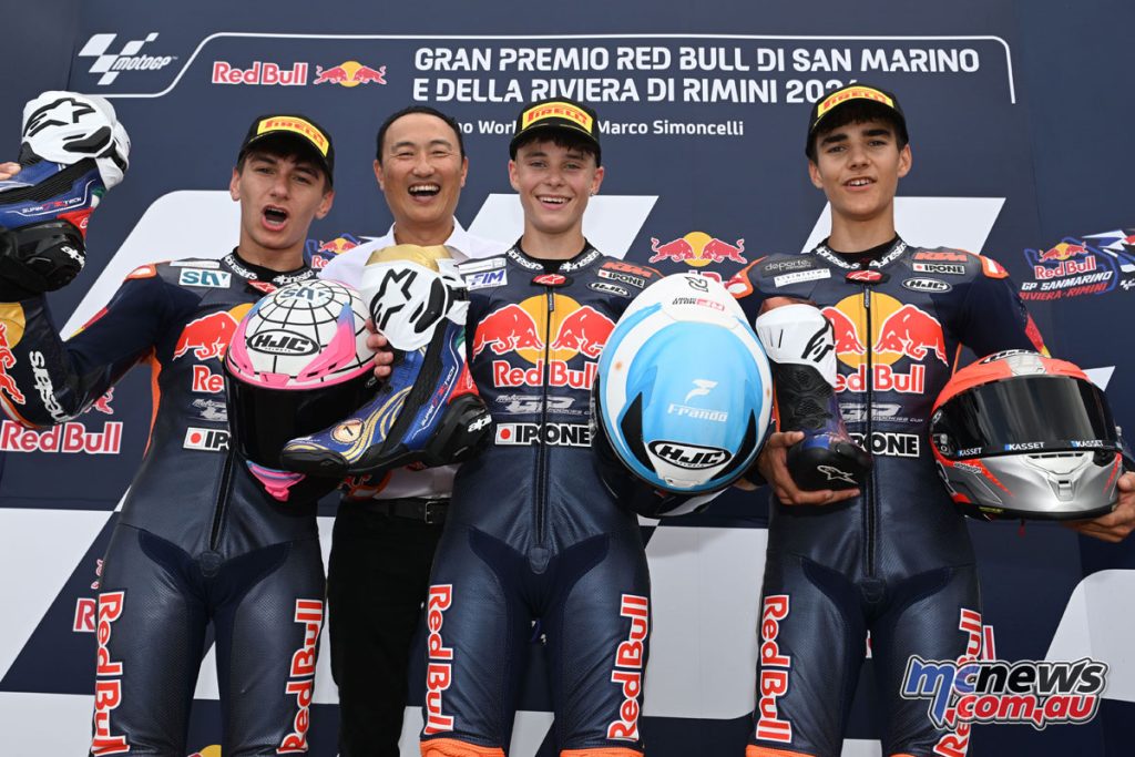 Red Bull Rookies Misano Race Two Podium -