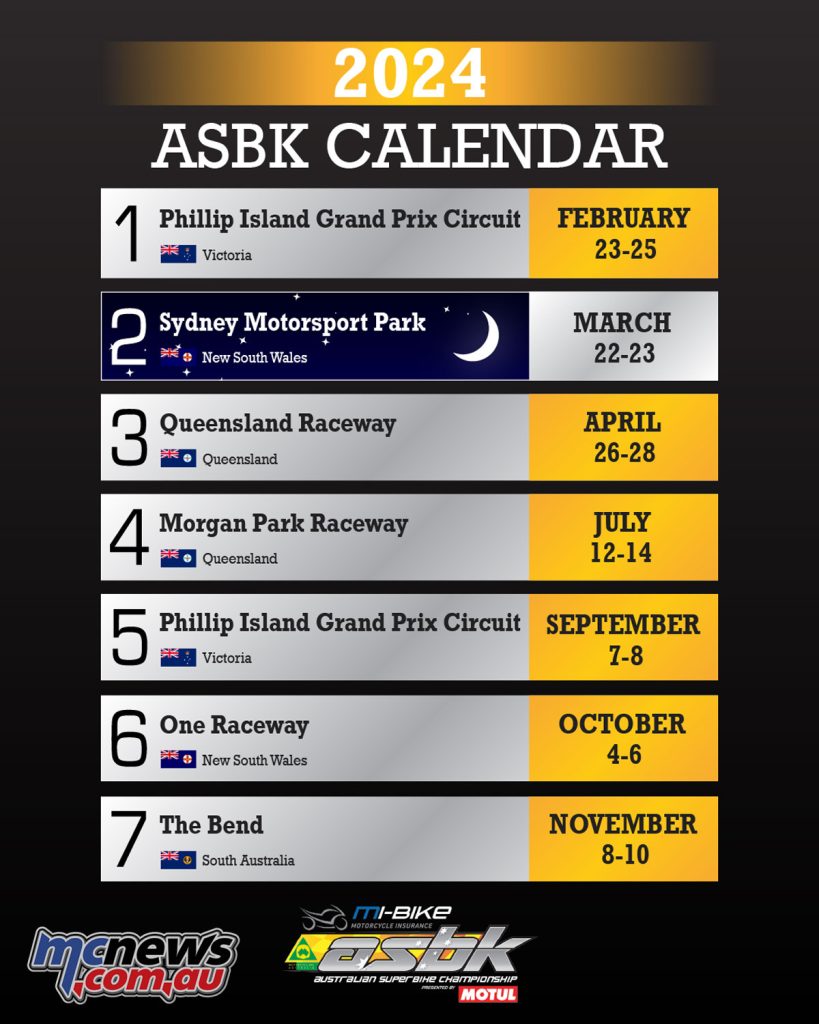 2024 ASBK Calendar