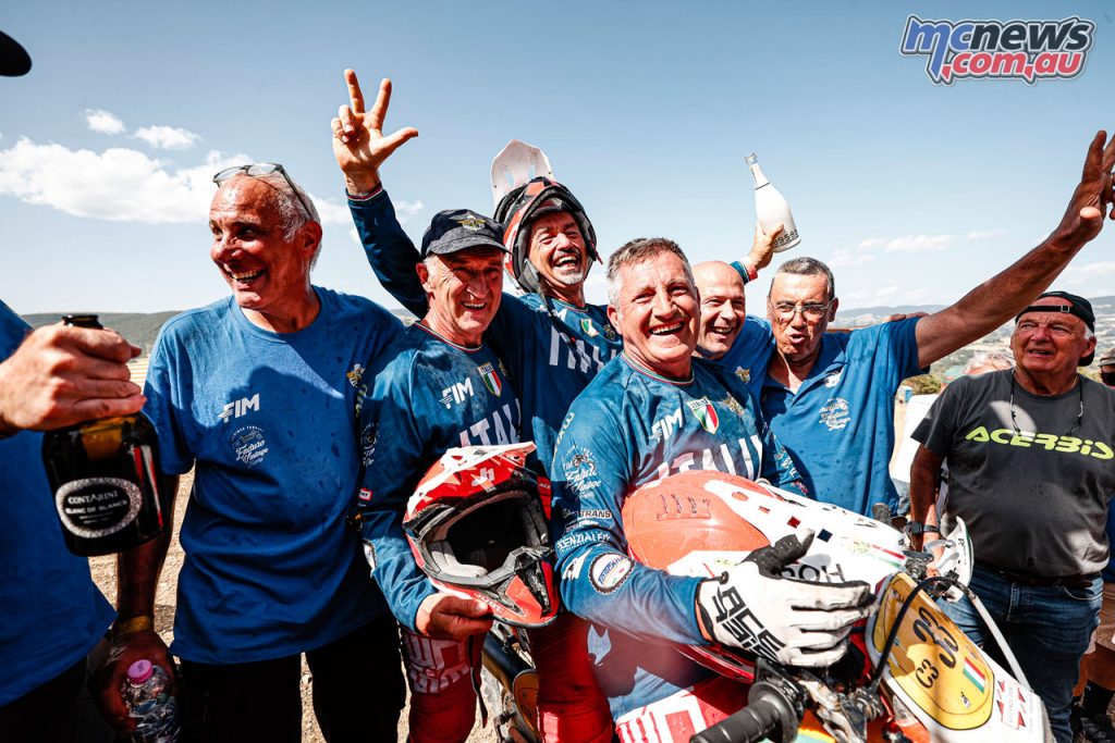 Team Italy at 2024 FIM Enduro Vintage Trophy in Camerino, Italy - Image by Future7Media