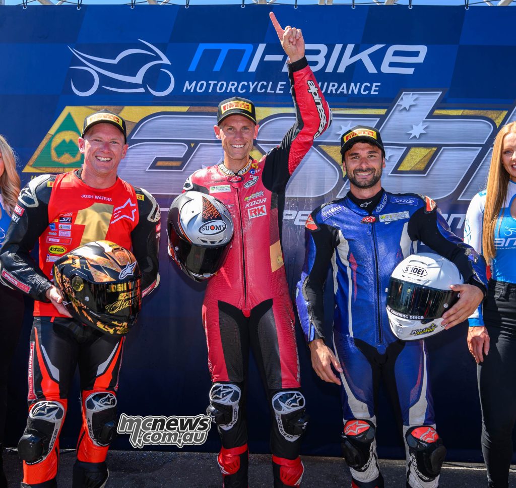 ASBK 2024 - The Bend - Pirelli Superbike Race Three Results1. Troy Herfoss 2. Josh Waters +0.801 3. Arthur Sissis +1.031