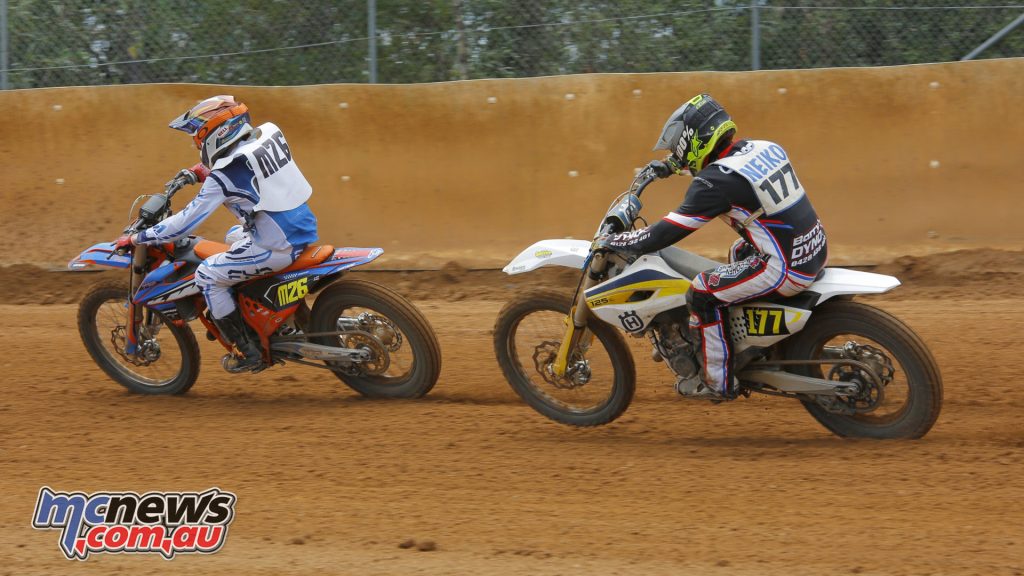 2024 Australian Junior Dirt Track Championships - Neiko Donovan and Thomas Gotts - Image by David Lamont