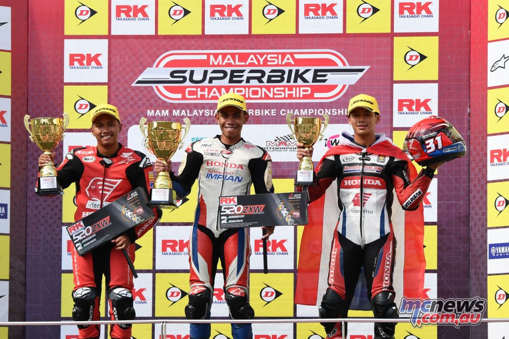 MSBK600 Race One podium